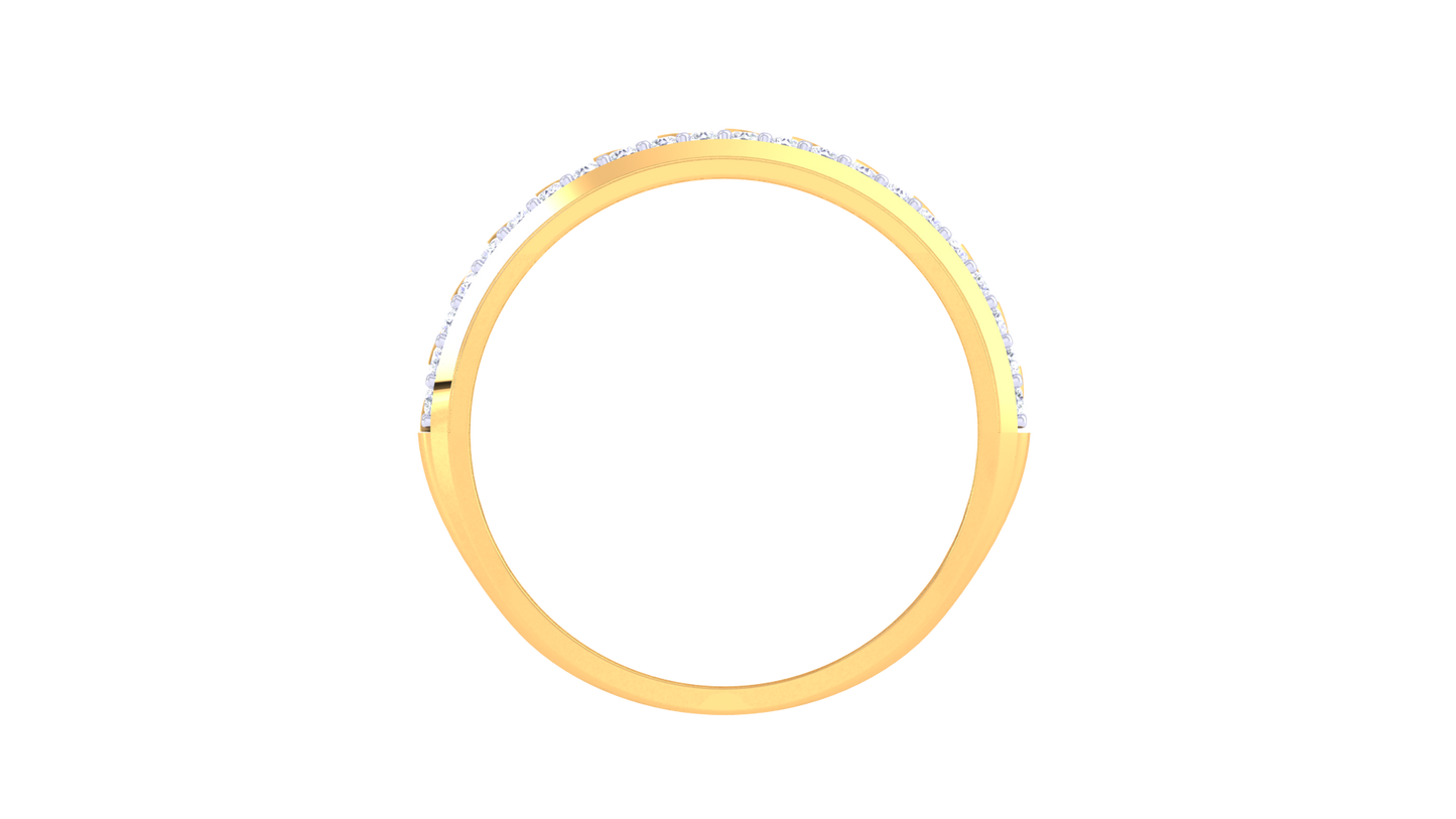 Iconique Ligne Distinctive – 0.44 Ct Round Diamond Gold Ring