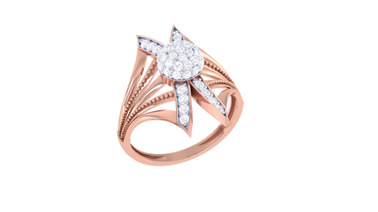 Iconique Radiant Convergence Ring In Gold – 0.41 Ct Diamond Cluster