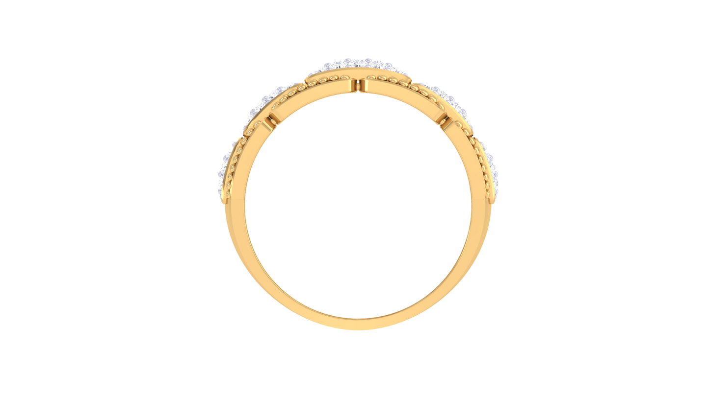 Eclat Regal Bead-Edge Rose Gold Band - 0.27 Ct Diamond Ring