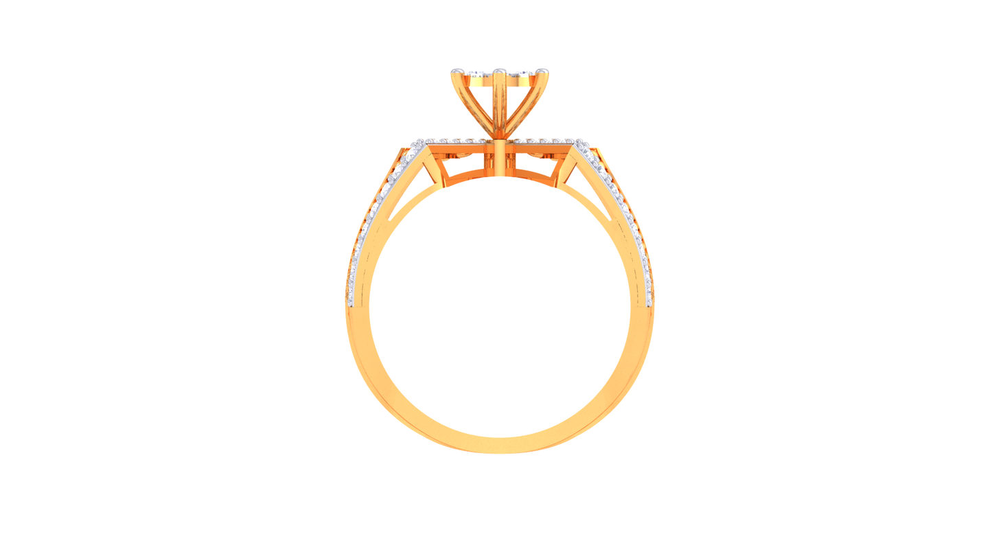 Éclat Motif Paradoxal Gold Ring – 0.62 Ct Round Diamonds