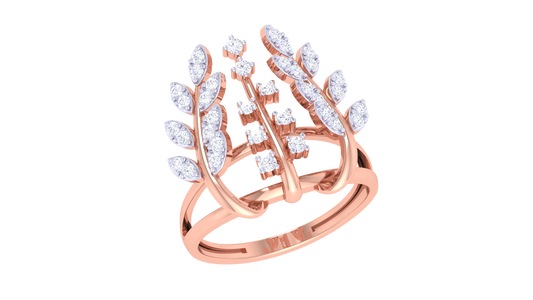 Lumiere Laurel Radiance Ring In Gold - 0.31 Ct Brilliantr Cut Diamond