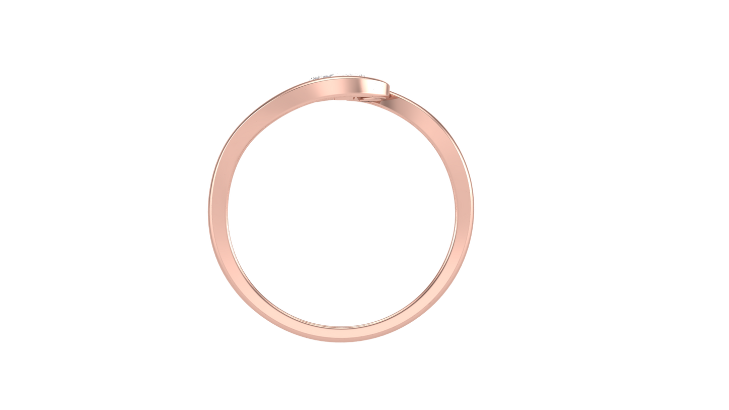 Lumiere Modern Heart Outline Rose Gold Ring - 0.08 Ct Round Diamond Accent