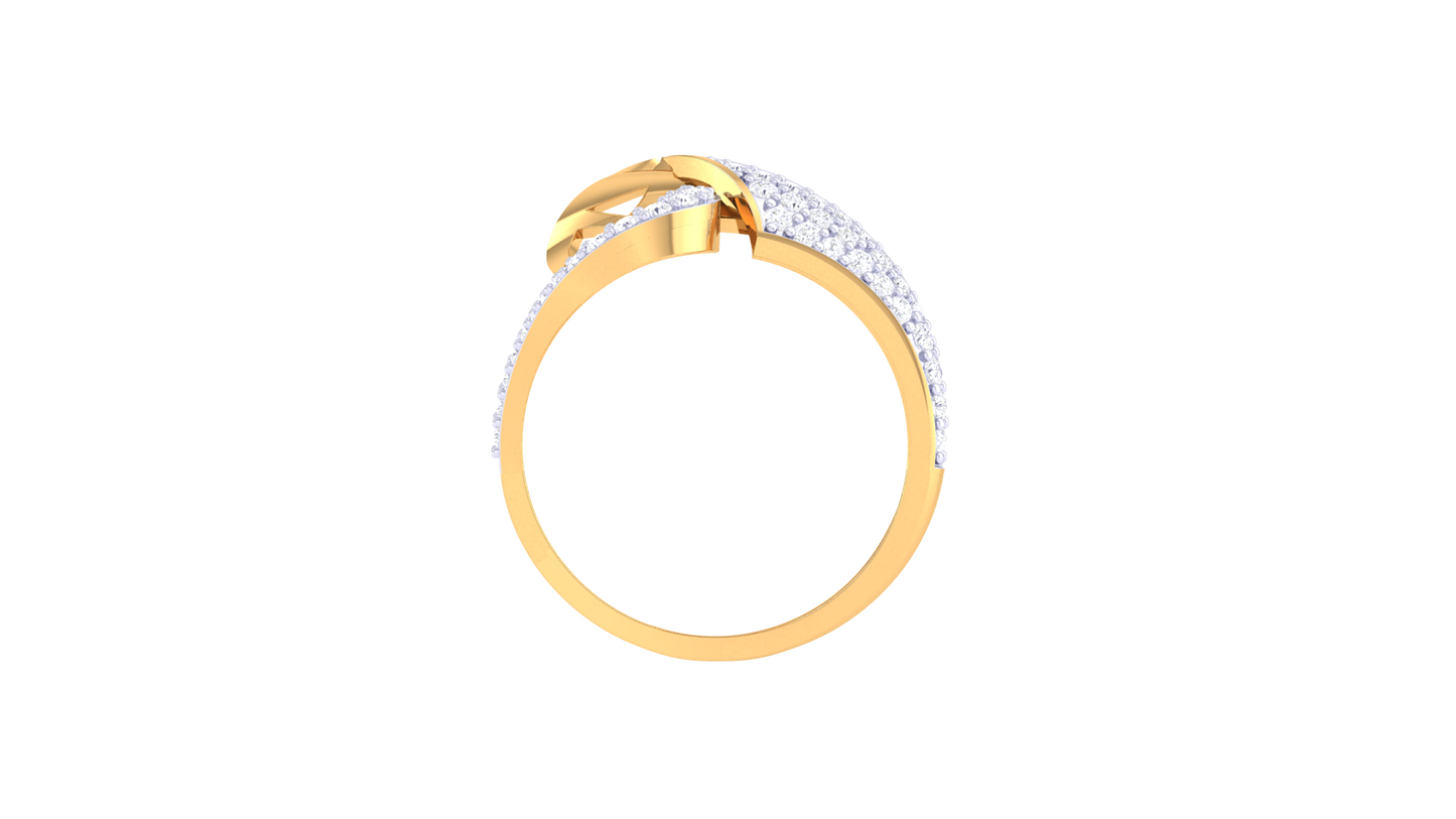 Lumiere Romantic Sparkle and Graceful Design - 0.37 Ct Brilliant Cut Diamonds With Rose Gold Heart Loop Ring