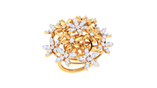 Iconique Floral Harmony Ring In Gold – 1.03 Ct Diamonds