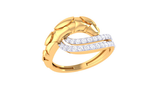 Lumiere Rose Gold Leaf Motif – 0.31 Ct Brilliant Cut Diamond Ring