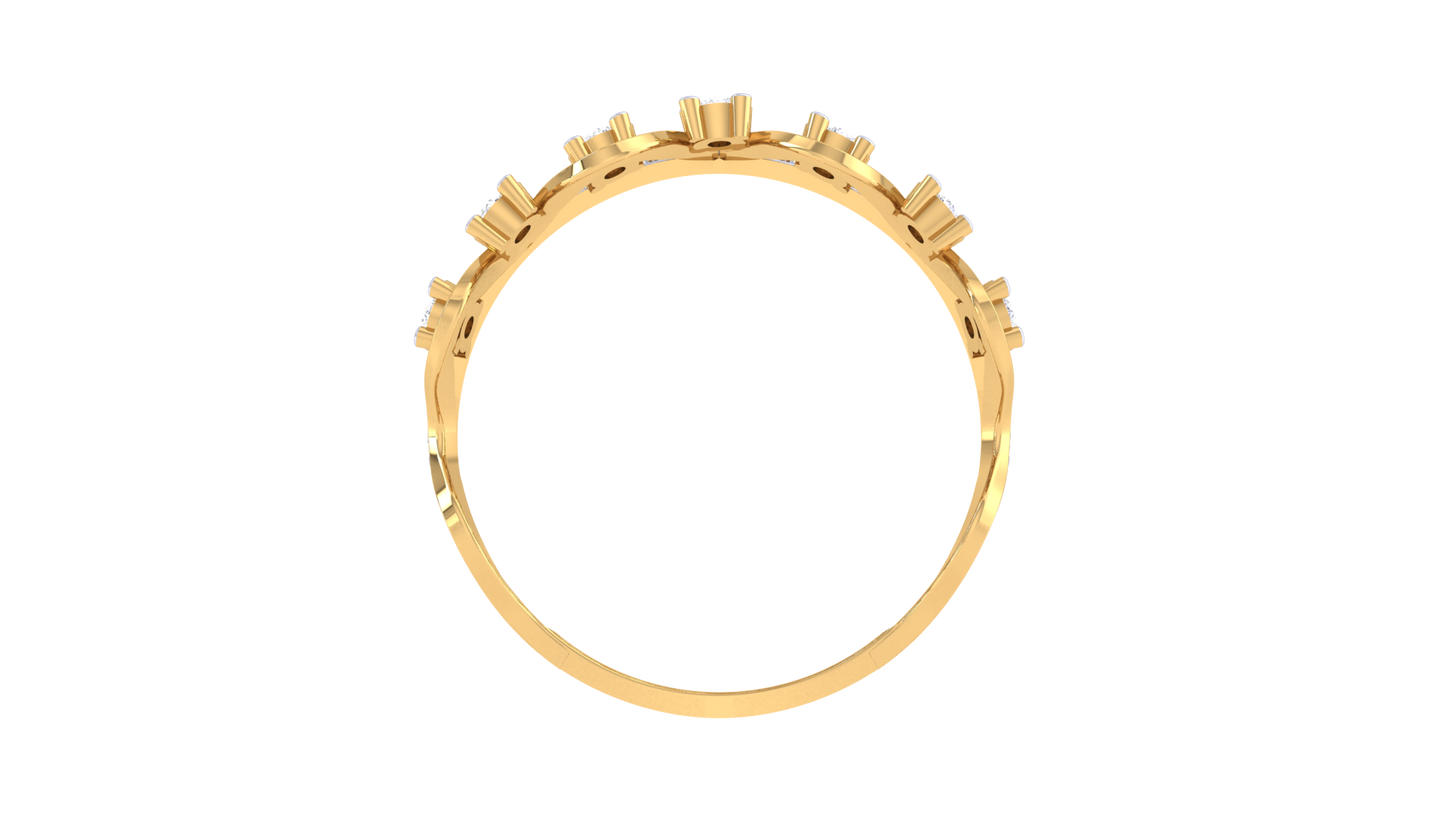 Lumiere Crown Rose Gold Ring - 0.43 Ct Dazzling Diamonds Diamond