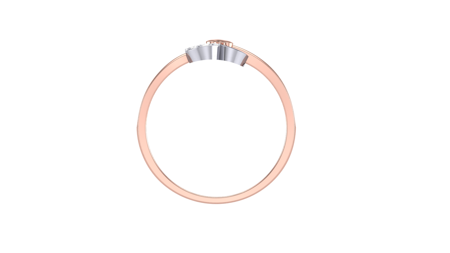 Lumiere Halo Ring In Rose Gold - 0.04 Ct Heart Diamond Framed By Brillant Stone