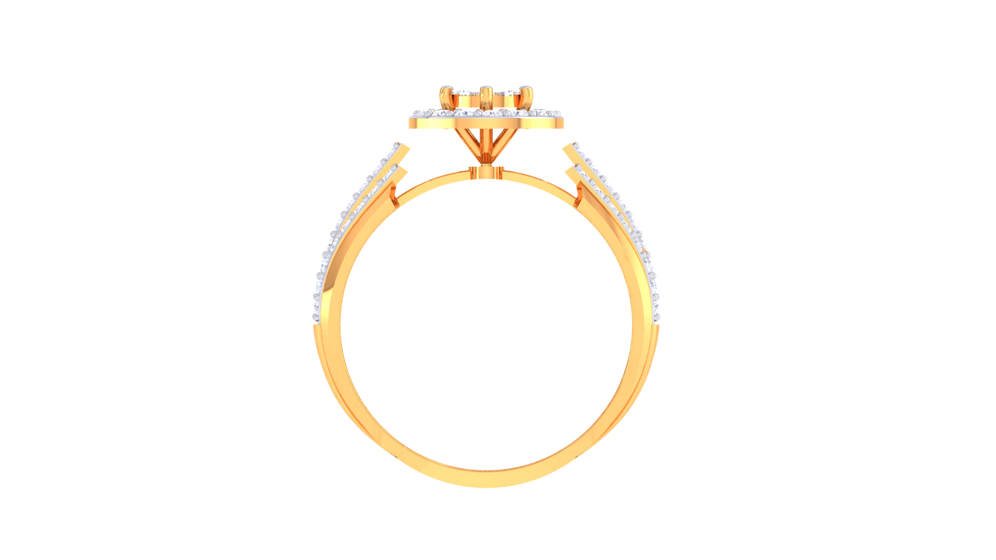 Lumiere Floral Contour Rose Gold Ring – 0.31 Ct Rounds Diamonds