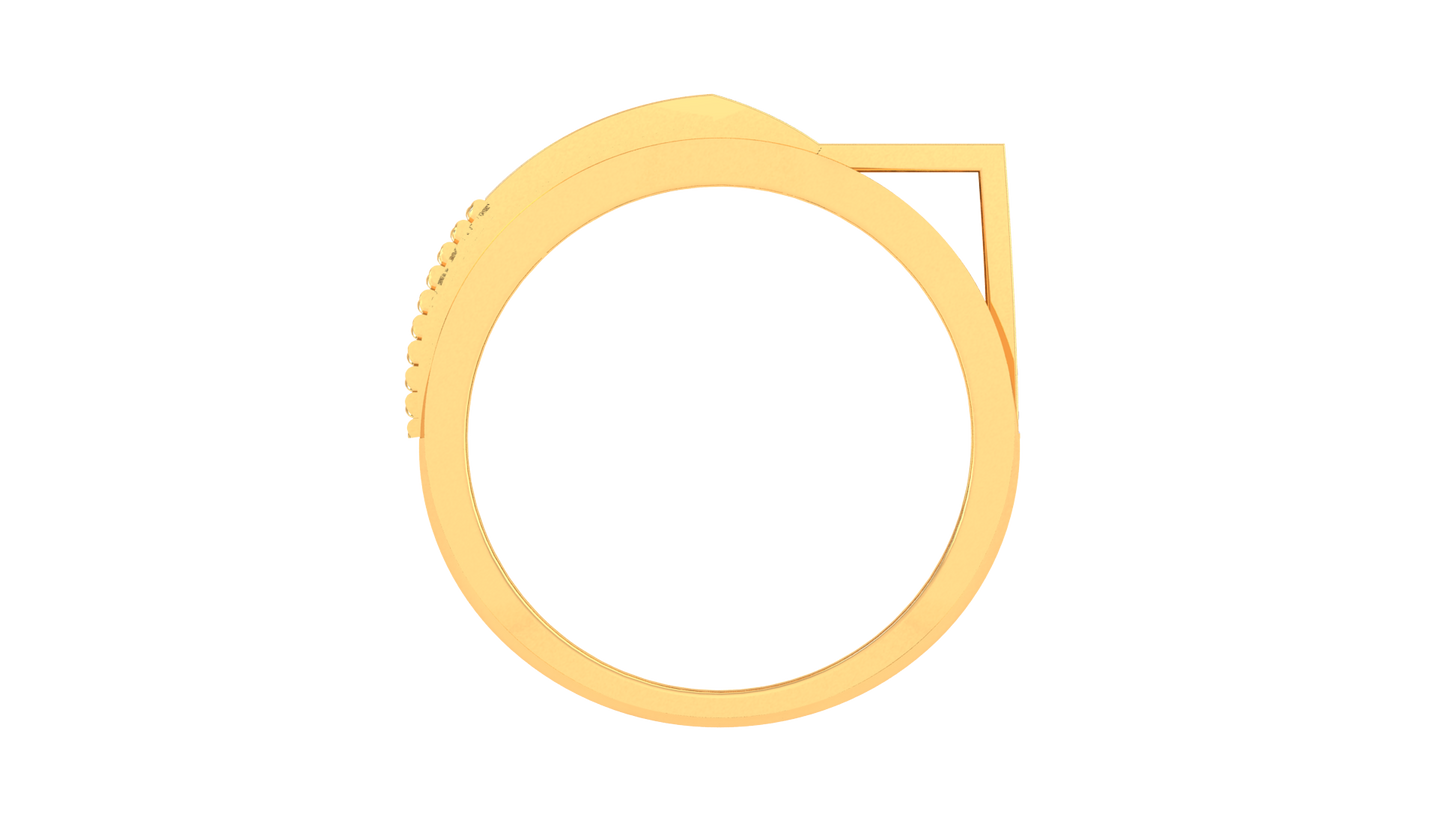 Lumière Triptyque Moderne – 0.39 Ct Diamond Gold Ring