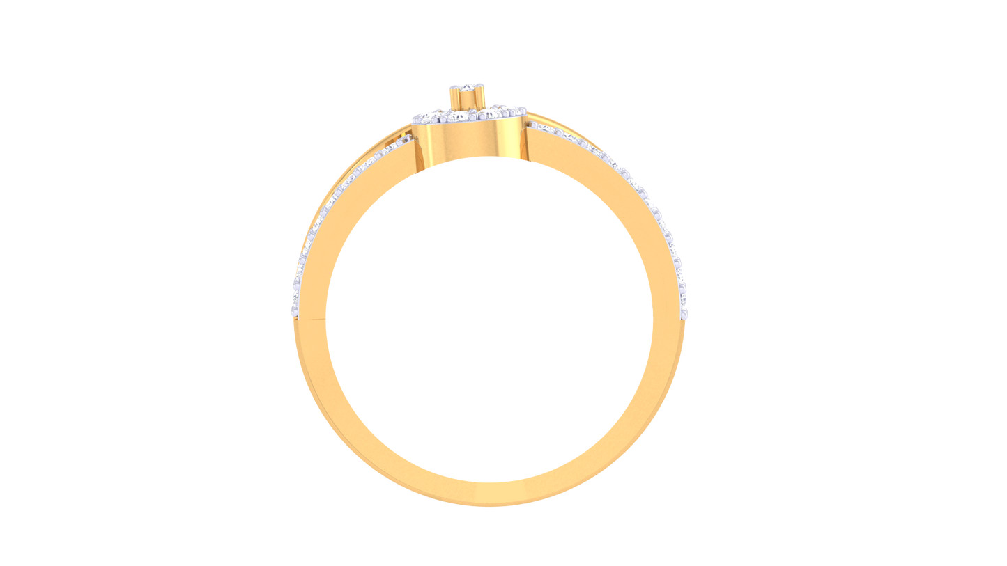 Lumiere Halo Rose Gold Ring With 0.41 Ct Round Diamonds – Split Shank Elegance and Timeless Brilliance