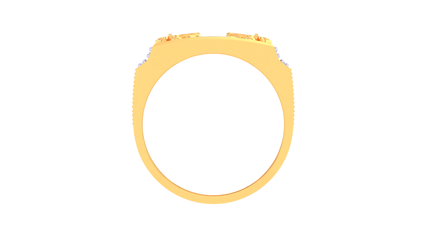 Artisan Royal Ember Gold Ring – 0.46 Ct Round Brilliant Diamonds