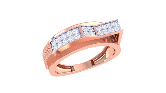 Lumière Triptyque Moderne – 0.39 Ct Diamond Gold Ring