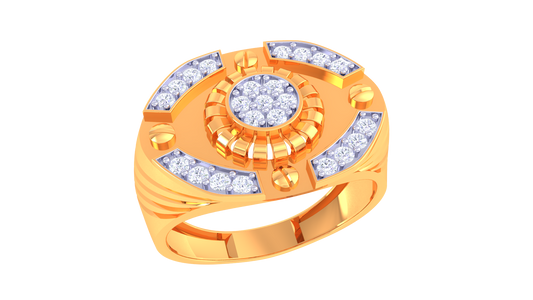 Lumiere Halo Orbitale Gold Ring – 0.35 Ct Round Diamonds
