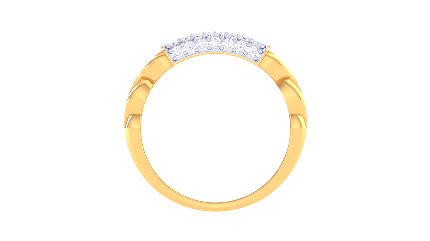 Lumière Panneau Radieux – 0.59 Ct Round Diamond Gold Ring