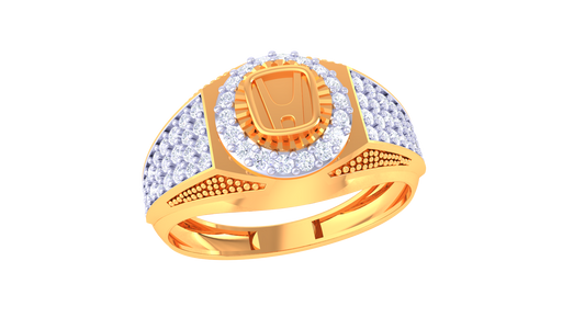 Artisan Médaillon Héritage – 0.52 Ct Round Diamond Gold Ring