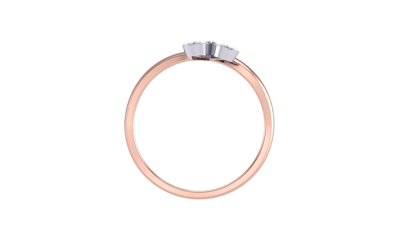 Lumiere Glint Heart Rose Gold Ring - 0.14 Ct Round Diamond Pavé