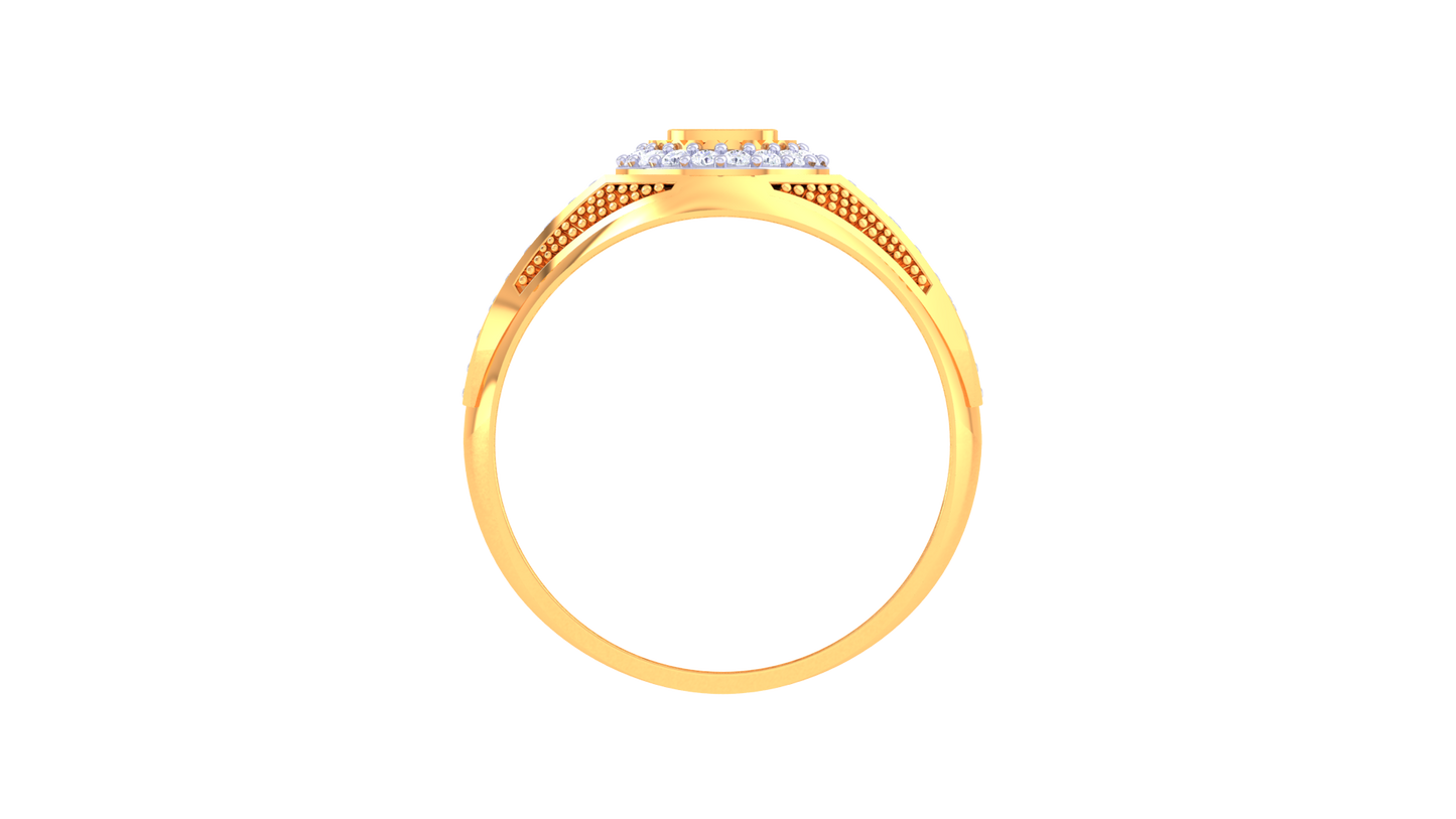 Artisan Médaillon Héritage – 0.52 Ct Round Diamond Gold Ring