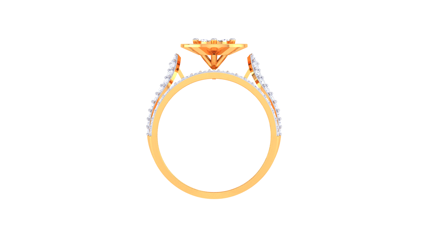 Éclat Orbiste Moderne – 0.78 Ct Round Diamond Gold Ring