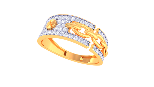 Éclat Chaîne Moderne – 0.56 Ct Diamond Gold Ring
