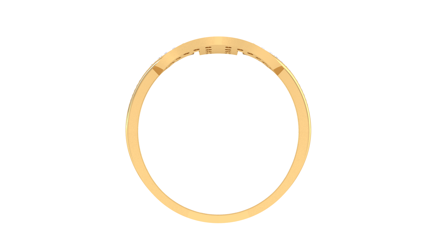 Lumiere Vertical Bloom Gold Ring - 0.41 Ct Diamond Accents