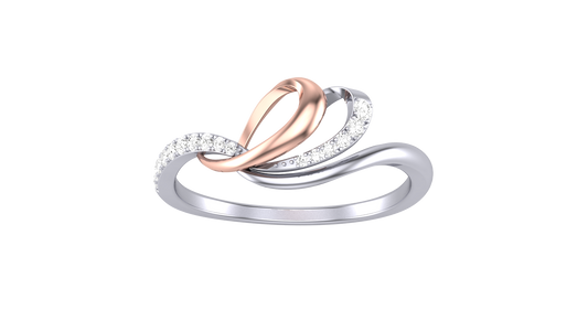 Lumiere Intertwined Radiance Ring In Rose Gold - 0.08 Ct Brilliant Cut Diamonds