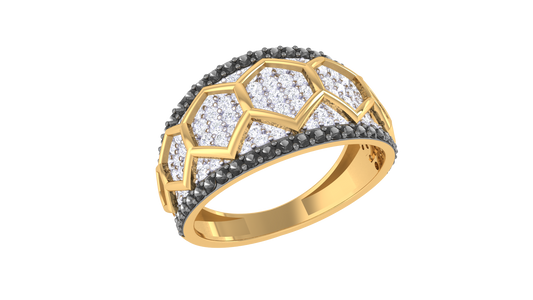 Lumiere Hexa Dome Rose Gold Ring - 1.08 ct Dazzling Diamond
