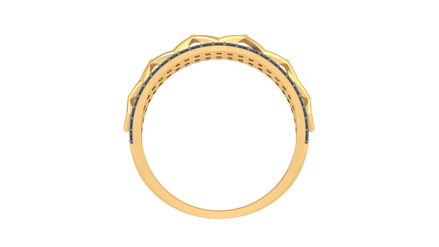 Lumiere Hexa Dome Rose Gold Ring - 1.08 ct Dazzling Diamond