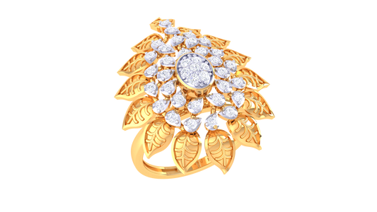 Iconique Ornate Bloom RingIn Rose Gold – 0.32 Ct Diamond Elegance