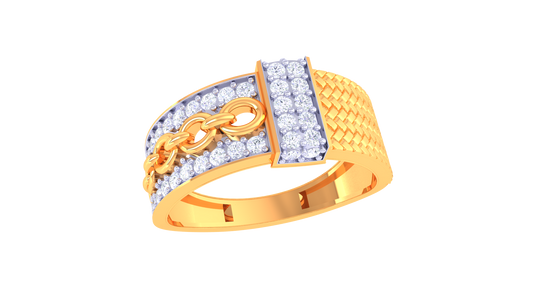 Lumière Radiance Crest – 0.42 Ct Diamond Gold Ring