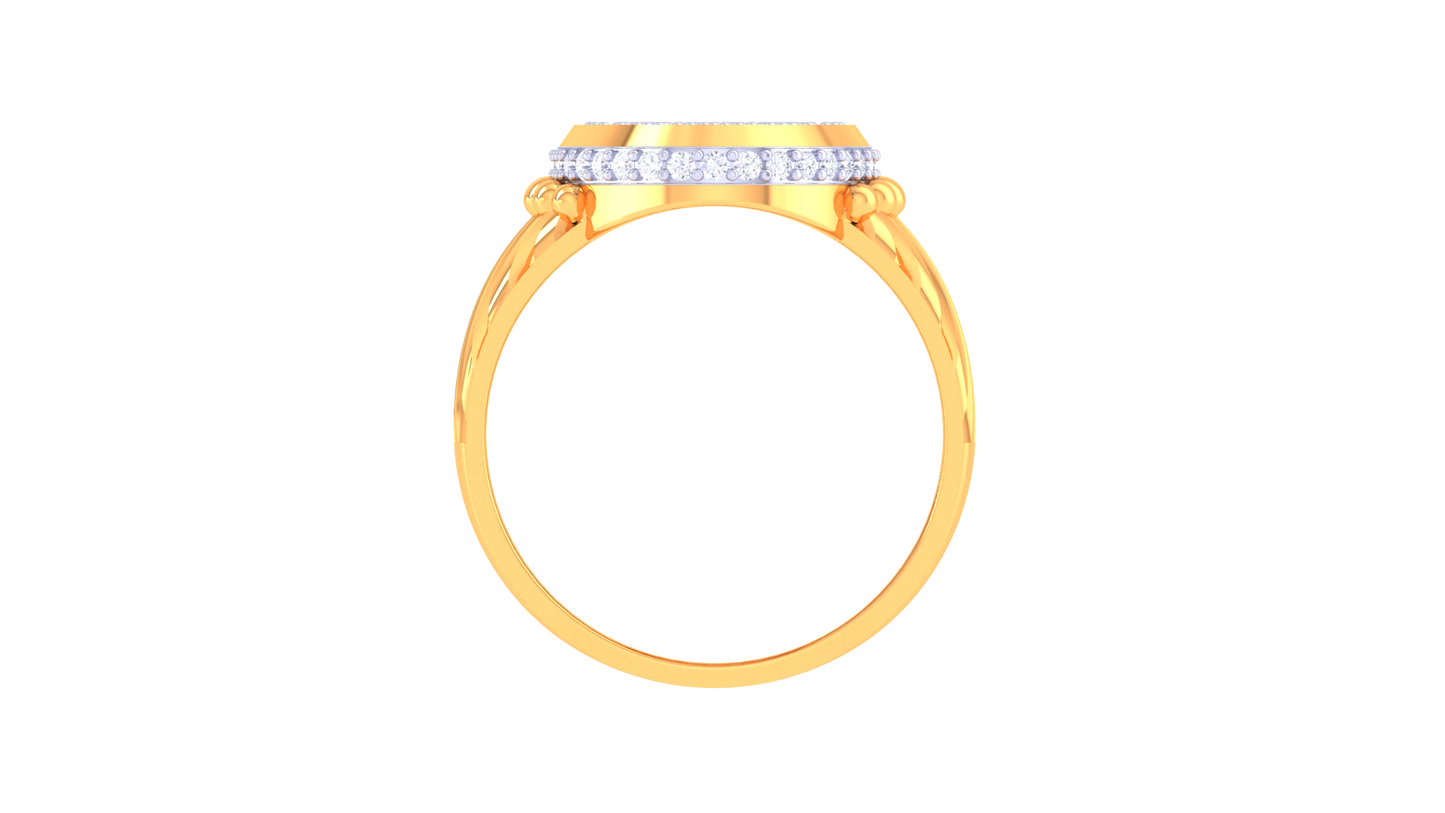 Trilune Ovale Astralis – 0.89 Ct Round Diamond Gold Ring