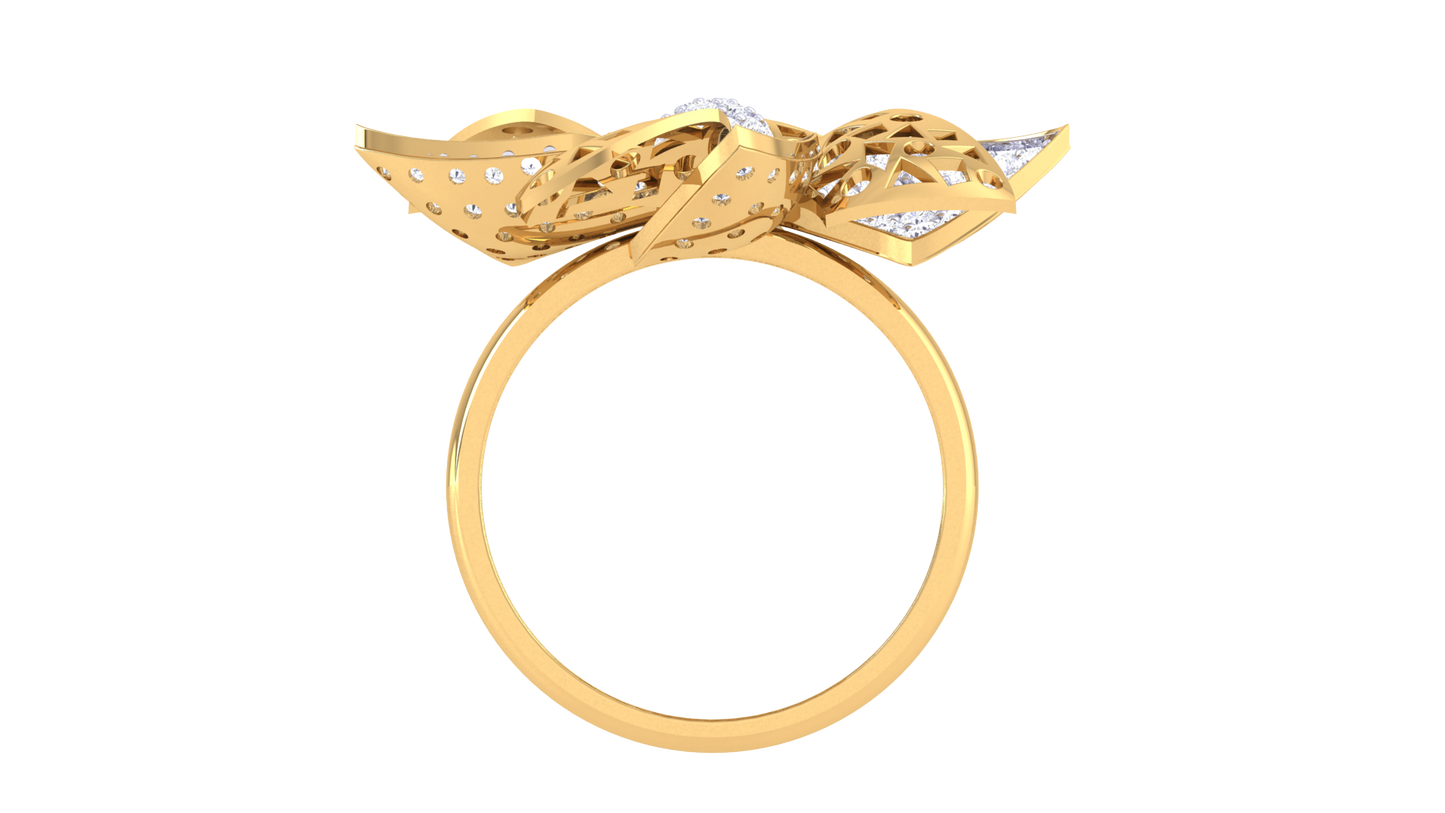 Eclat Floral Filigree Rose Gold Ring – 1.04 Ct Brilliant Diamonds