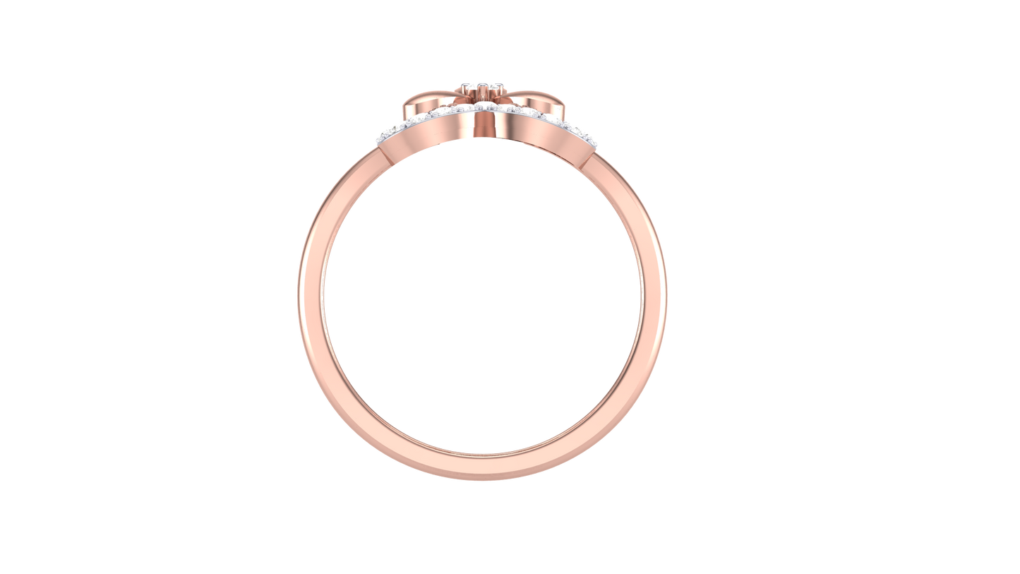 Lumiere Bloom Halo Ring In Rose Gold – 0.21 Ct Round Diamond Accents