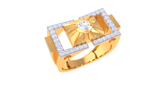 Éclat Solstice Structure – 0.86 Ct Round Diamond Gold Ring