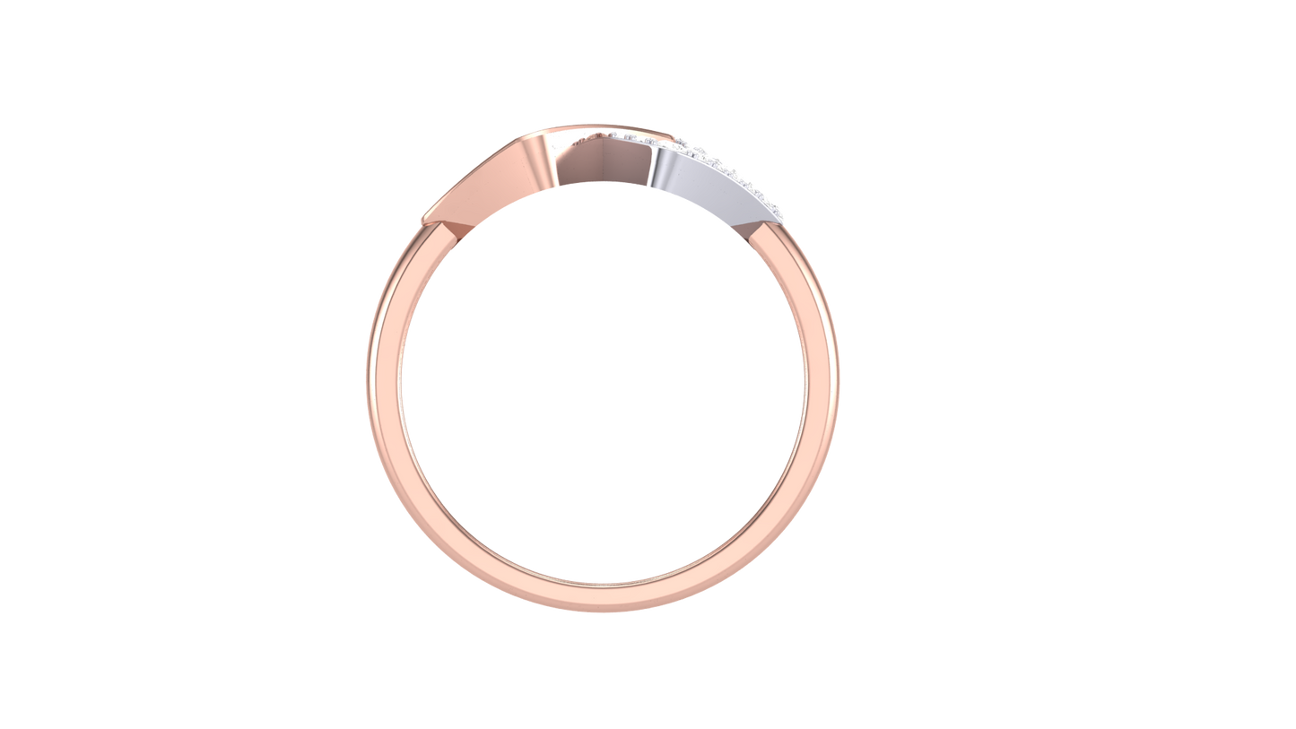 Lumiere Interlock Radiance Ring In Rose Gold - 0.14 Ct Round Diamonds