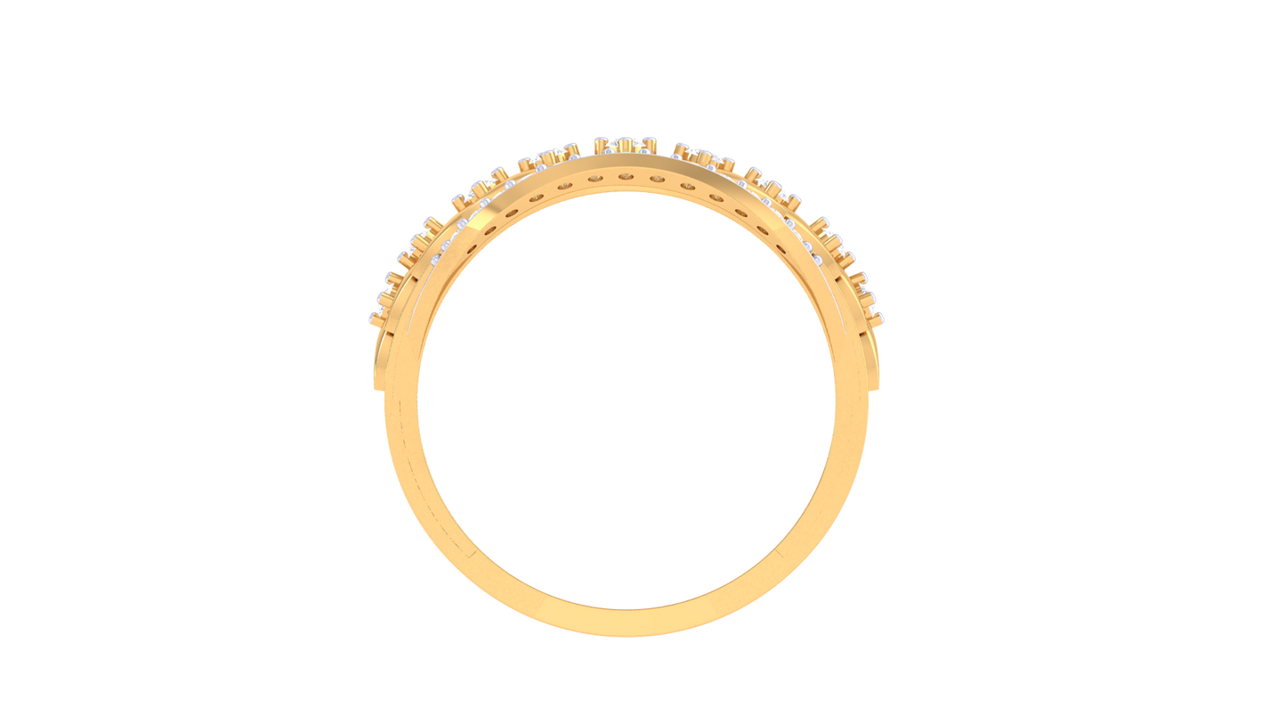 Artisan Split Shank Ring In Rose Gold - 0.29 Ct Brilliant Cut Diamonds Twilight Embrace