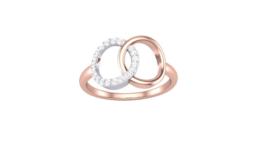 Lumiere Twin frame Ring In Rose Gold – 0.13 Ct Round Diamond