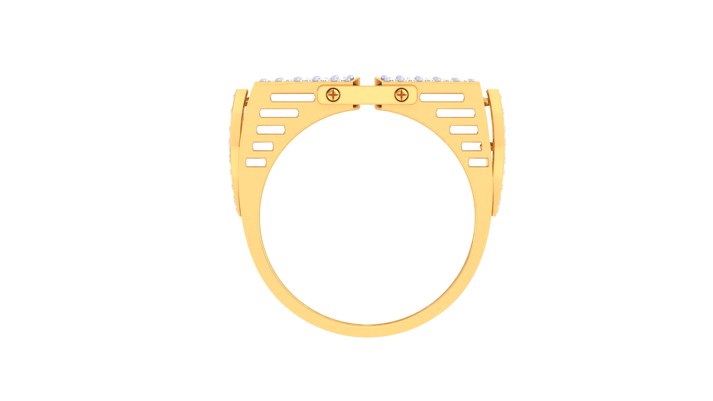 Éclat Gemini Forme – 0.71 Ct Round Diamond Gold Ring