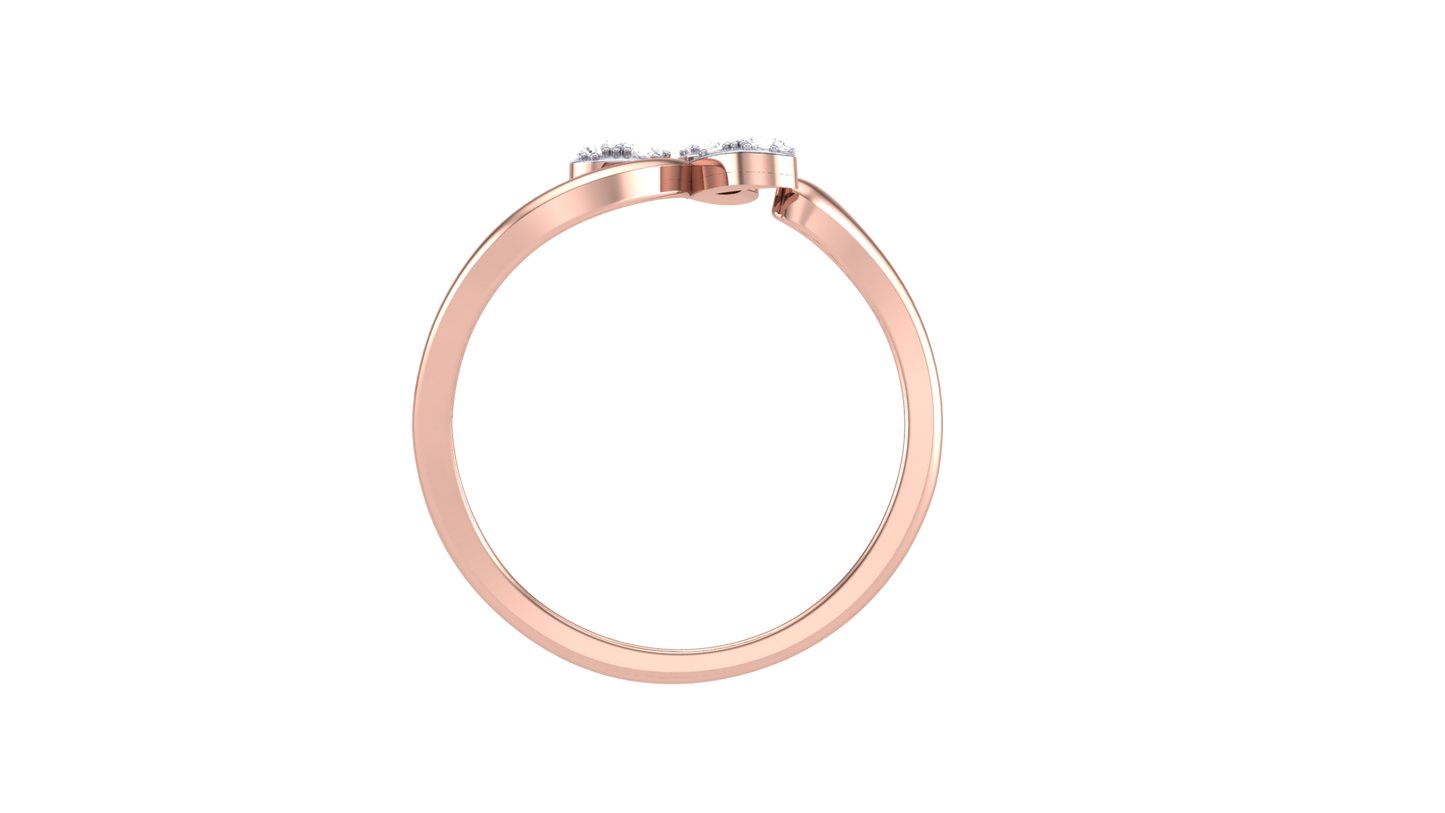 Eclat Vintage Petal Ring In Rose Gold - 0.11 Ct Round Diamonds