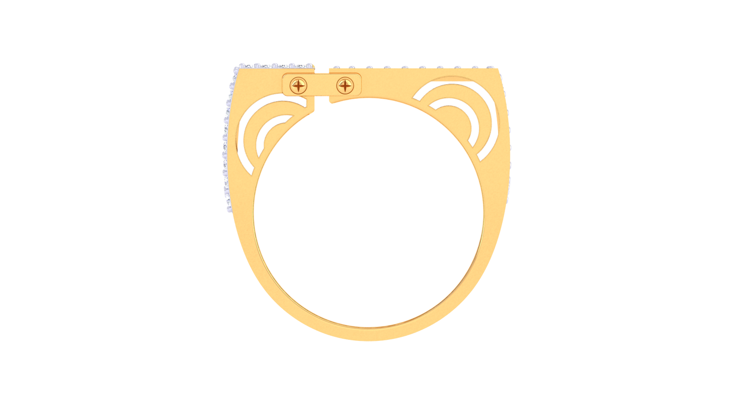 Éclat Axis Moderne – 0.84 Ct Round Diamond Gold Ring