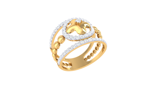 Lumiere Fleur Radiance Ring In Gold – 0.52 Ct Diamonds With Regal Grace