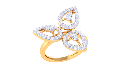 Lumiere Leaflight Grace Ring In Rose Gold - 0.48 Ct Pave Set Diamonds