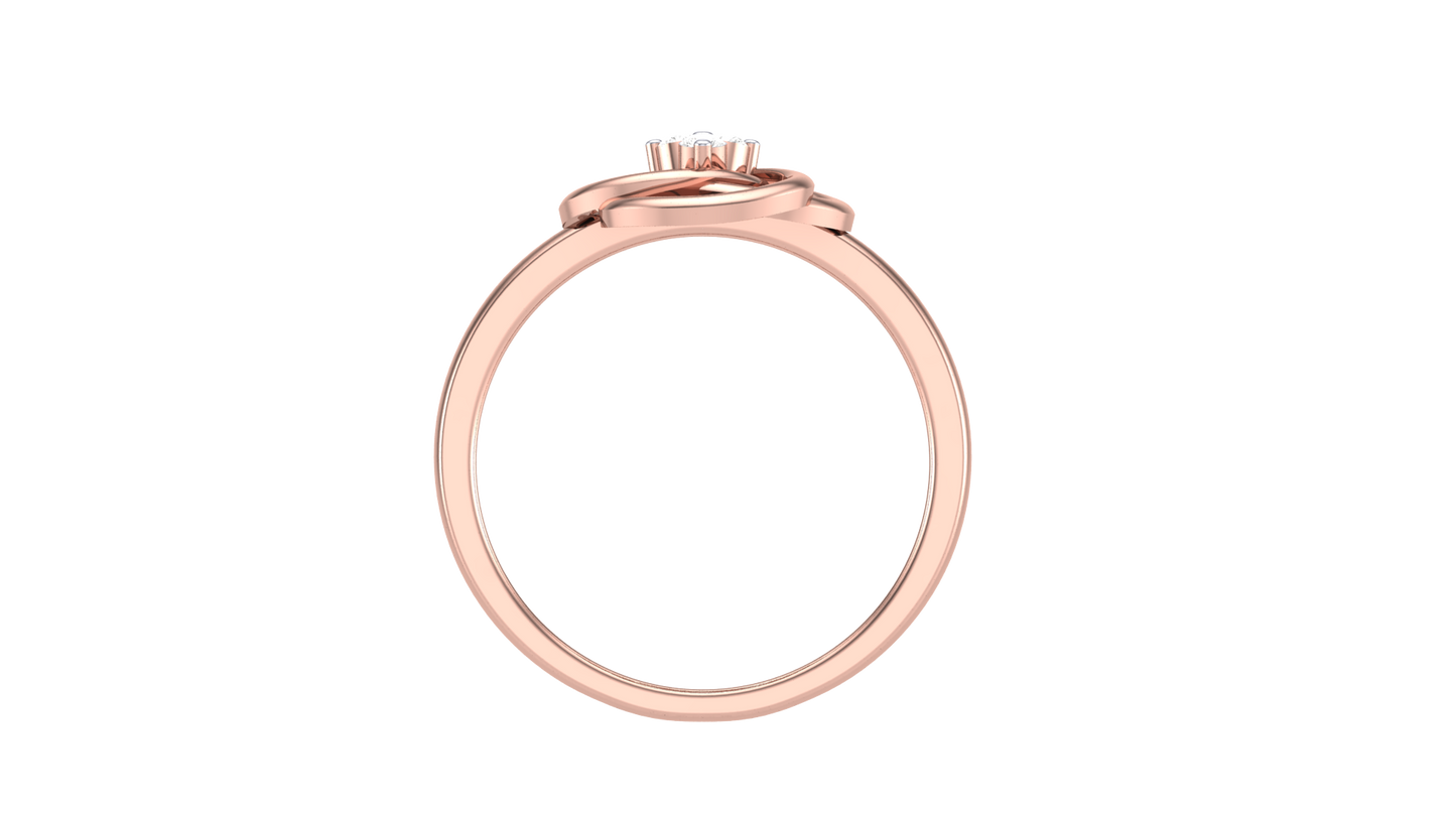 Lumiere Floral Loop Rose Gold - 0.06 Ct Round Diamond Ring