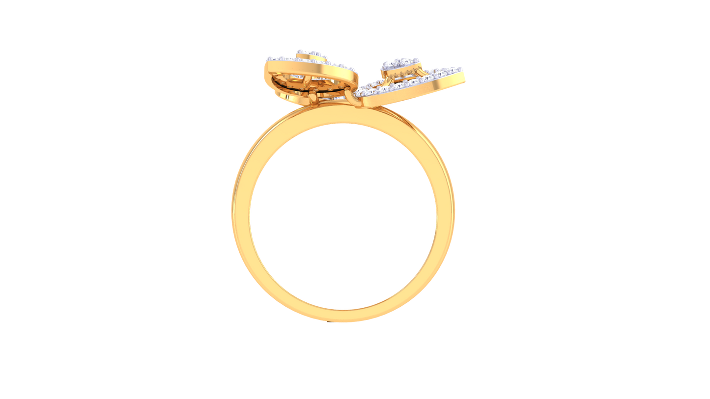 Lumiere Leaflight Grace Ring In Rose Gold - 0.48 Ct Pave Set Diamonds