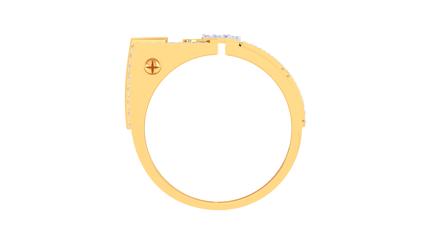 Lumière Fracture Brillance – 0.81 Ct Round Diamond Gold Ring