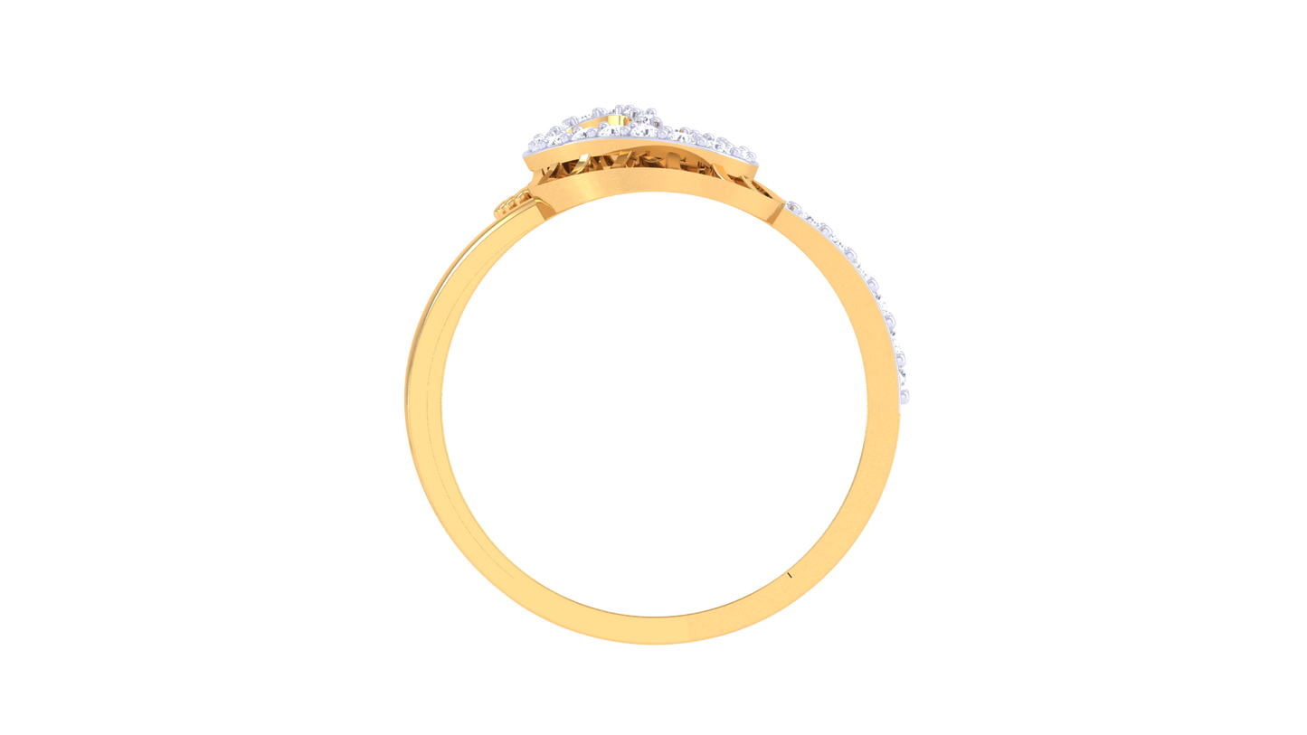 Lumiere Teardrop Swirl and Spark Ring In Rose Gold – 0.37 Ct Round Shimmering Diamonds