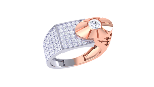 Lumière Radiant Axis – 0.84 Ct Round Diamond Gold Ring