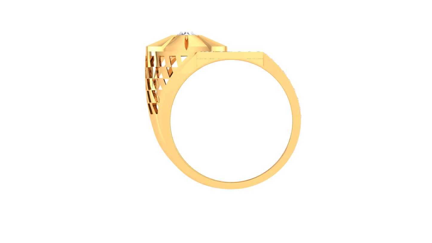 Lumière Radiant Axis – 0.84 Ct Round Diamond Gold Ring