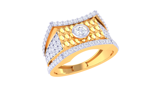 Éclat Prismatic Spectre – 0.92 Ct Dazzling Diamond Gold Ring