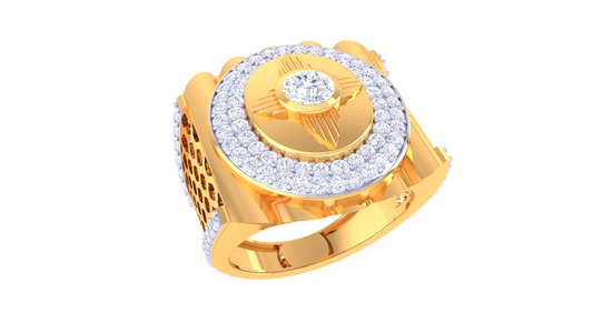 Lumière Orbital Radiance – 1.25 Ct Round Diamond Gold Ring