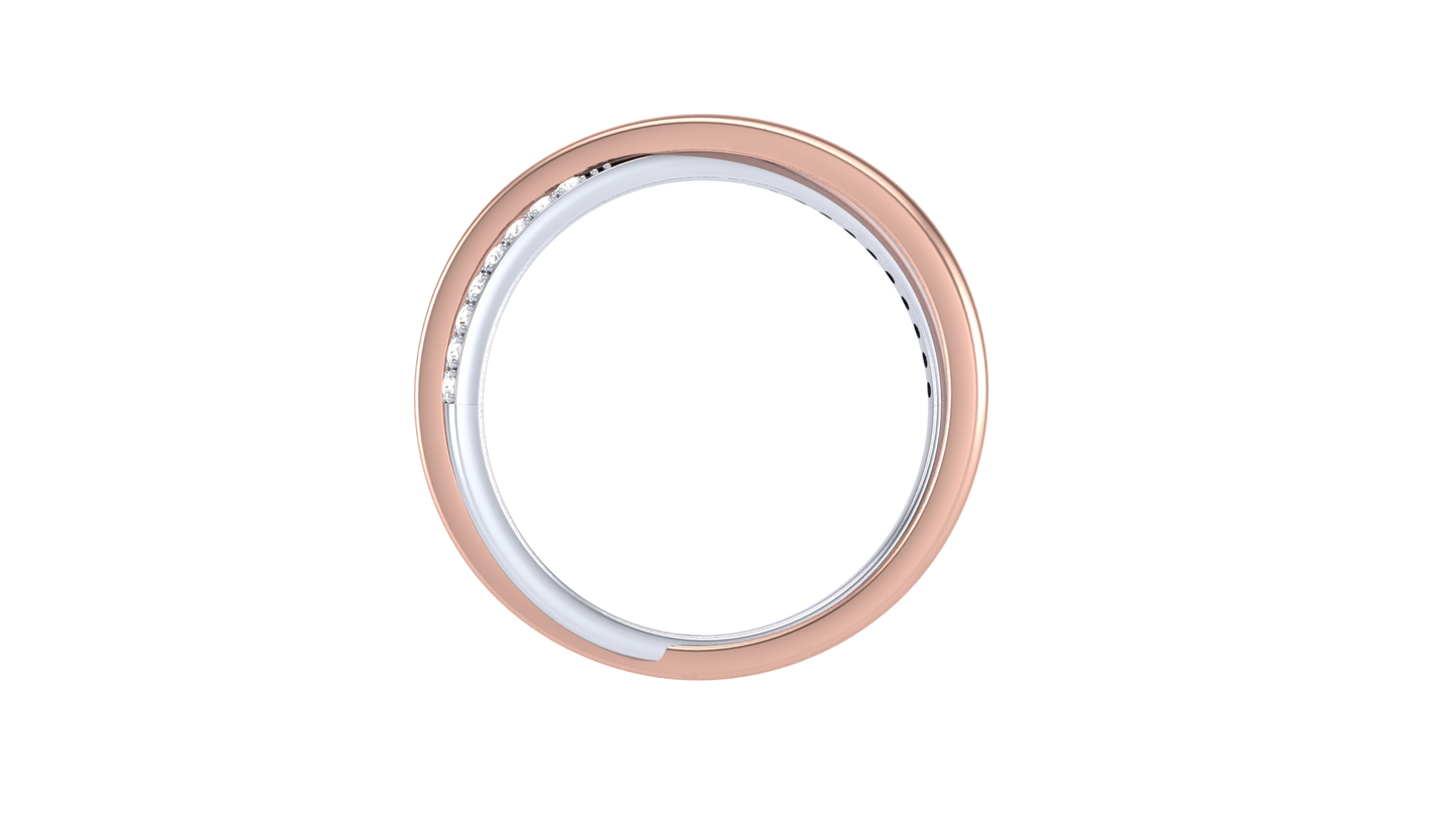 Lumiere Intertwined Harmony Ring in Dual-Tone Gold - 0.12 Ct Brillent Cut Round Diamond Accents